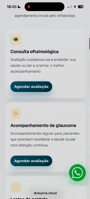Trecho da página de atendimento no vídeo completo da SORA
